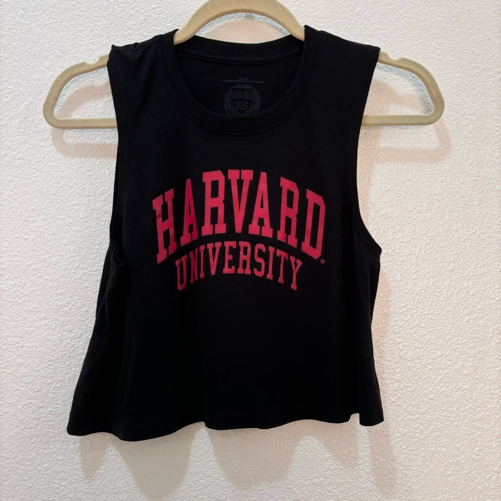 Harvard University cropped tank black and red
